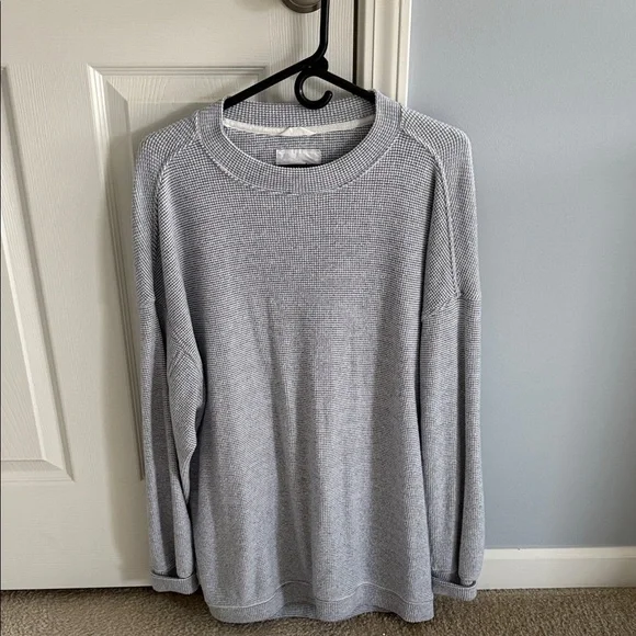 Aerie getaway waffle gray womens sweatshirt - Picture 1 of 4